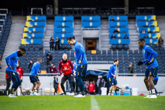 Anthony Elanga, Zlatan Ibrahimovic and Alexander Isak of