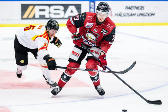 Brynäs Nick Olesen och Malmö Redhawks Adam Ollas Mattsson