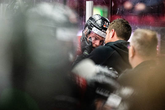 Malmö Redhawks Carl-Johan Lerby har ont och får vård