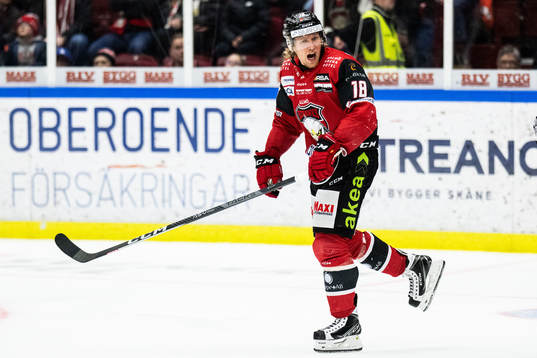Malmö Redhawks Marcus Sylvegård reagerar