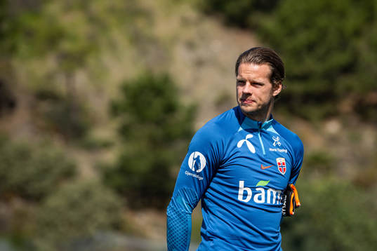 Goalkeeper Ørjan Håskjold Nyland of the Norwegian