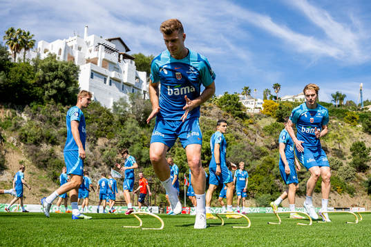 Alexander Sørloth of the Norwegian national football team