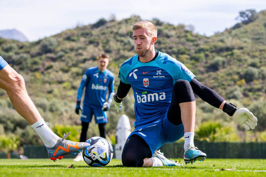 Goalkeeper Egil Selvik of the Norwegian national football