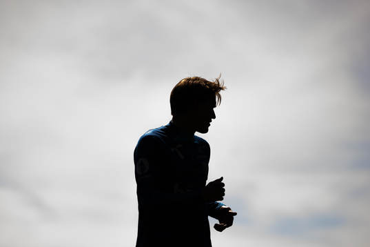 The silhouette of Martin Ødegaard of the Norwegian