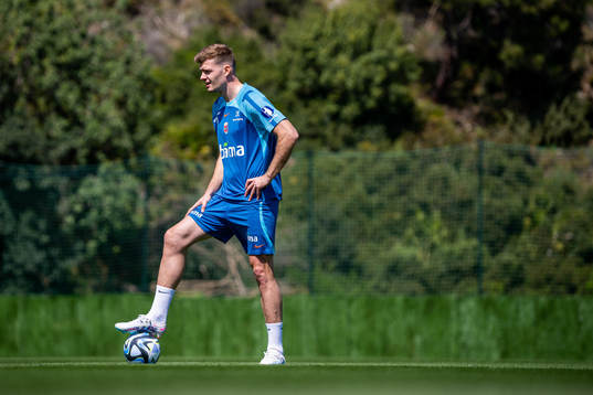 Alexander Sørloth of the Norwegian national football team