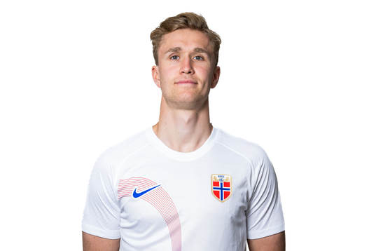 Ola Solbakken of the Norwegian national football team poses