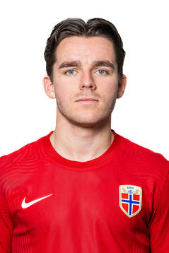 Hugo Vetlesen of the Norwegian national football team poses