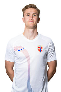 Ola Solbakken of the Norwegian national football team poses