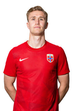 Ola Solbakken of the Norwegian national football team poses