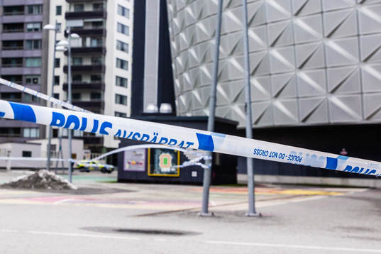 Barrier tape outside of Friends Arena