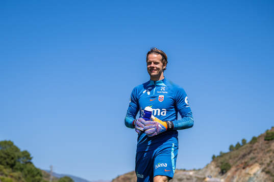 Goalkeeper Ørjan Håskjold Nyland of the Norwegian