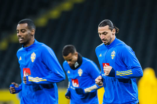 Alexander Isak, Robin Quaison and Zlatan Ibrahimovic of the