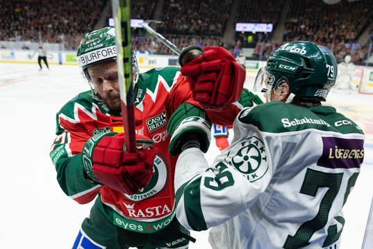 Frölundas Jacob Nilsson och Färjestads Patrik Lundh