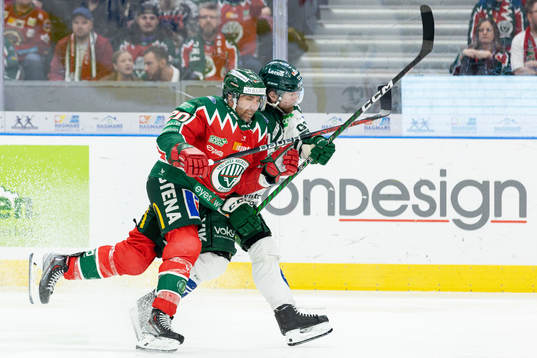 Frölundas Joel Lundqvist och Färjestads Linus Johansson