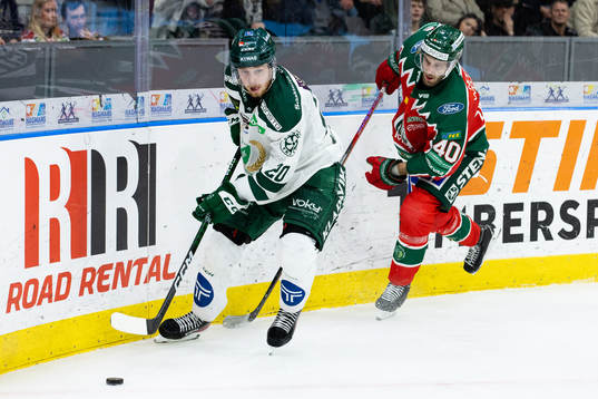 Färjestads Marcus Westfält och Frölundas Petteri Lindbohm