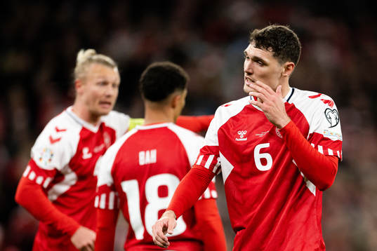 Andreas  Christensen of Denmark in pain