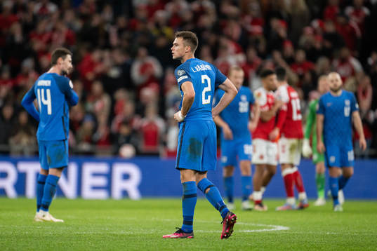 Leo Väisänen of Finland looks dejected