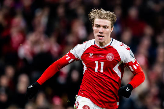 Rasmus Højlund of Denmark
