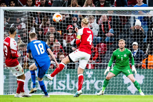 Goalkeeper Kasper Schmeichel of Denmark