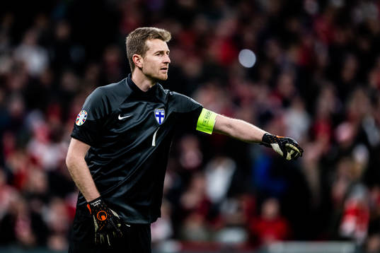 Goalkeeper Lukas Hradecky of Finland