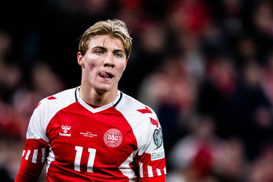 Rasmus Højlund of Denmark