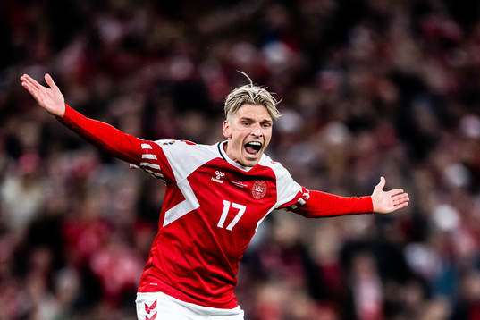 Jens Stryger of Denmark reacts