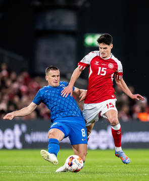 Robin Lod of Finland and Christian Nørgaard of Denmark