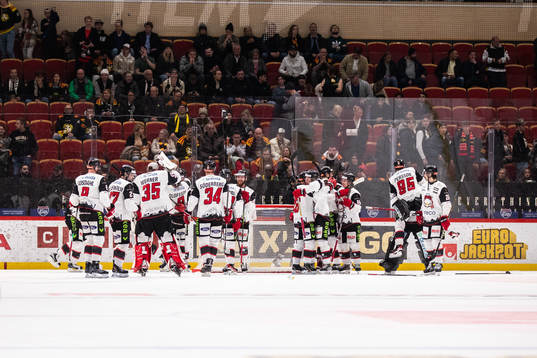 Malmö Redhawks spelare jublar