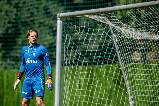 Goalkeeper Ørjan Håskjold Nyland of the Norwegian