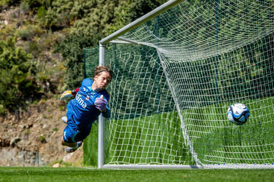Goalkeeper Ørjan Håskjold Nyland of the Norwegian