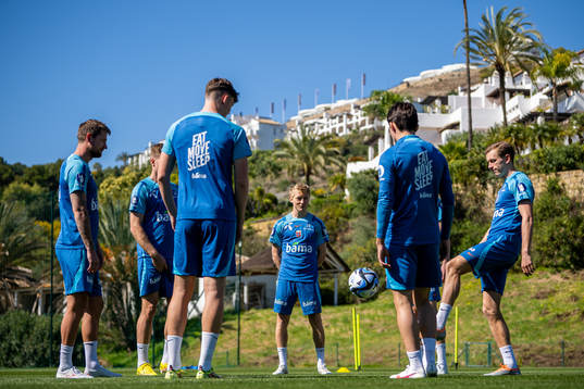 Birger Meling and players of the Norwegian national