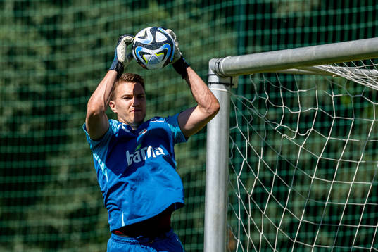Goalkeeper Jacob Karlstrøm of the Norwegian national