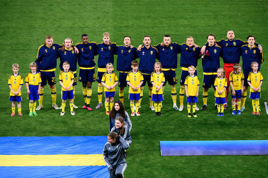 The Swedish players at lineup