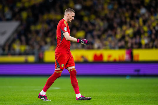 goalkeeper Robin Olsen of Sweden looks dejected