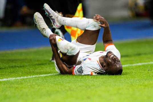 Dodi Lukebakio of Belgium in pain