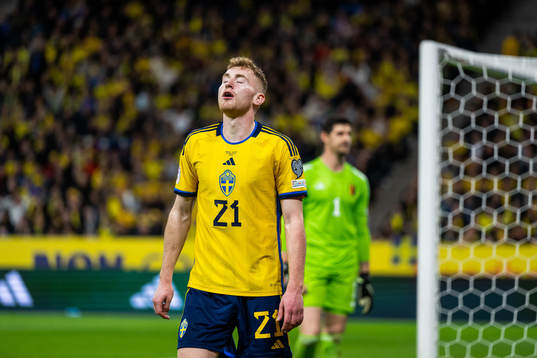Dejan Kulusevski of Sweden looks dejected