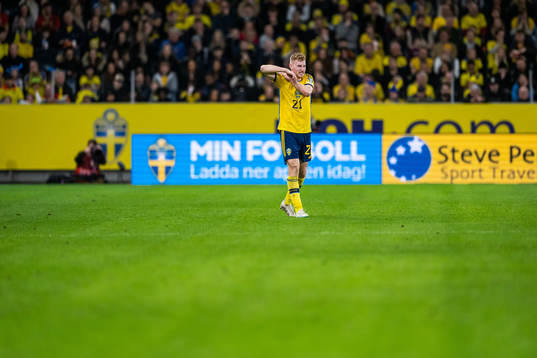 Dejan Kulusevski of Sweden in pain
