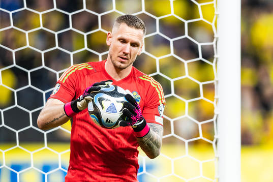 Goalkeeper Robin Olsen of Sweden looks dejected
