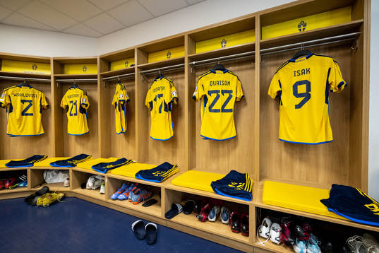 The jerseys of Linus Wahlqvist, Dejan Kulusevski, Ludwig