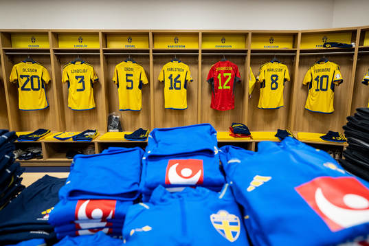The jerseys of Kristoffer Olsson, Victor Nilsson Lindelöf,