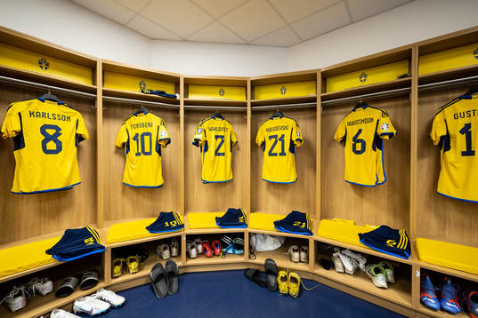 The jerseys of Jesper Karlsson, Emil Forsberg, Linus