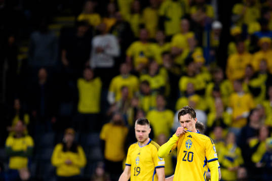 Kristoffer Olsson of Sweden looks dejected