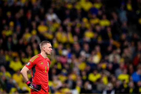 Goalkeeper Robin Olsen of Sweden looks dejected