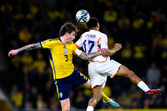 Victor Nilsson Lindelöf of Sweden and Lois Openda of