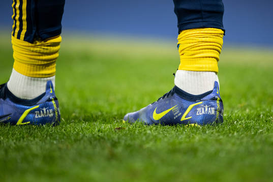 The shoes of Zlatan Ibrahimovic of Sweden