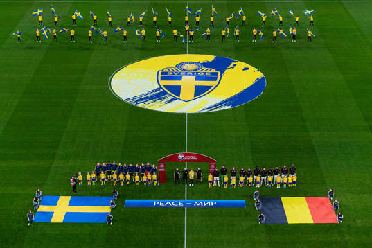Players of Sweden and of Belgium