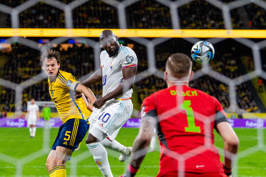 Romelu Lukaku of Belgium scores 0-1 in competition with