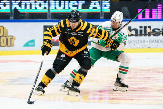 Skellefteå AIKs Max Lindholm och Rögles Adam Tambellini