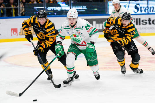 Skellefteå AIKs Rickard Hugg och Rögles Marco Kasper