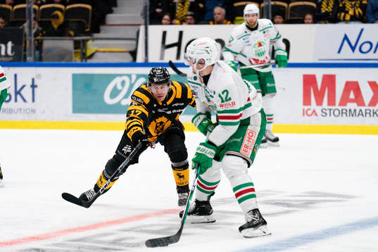 Skellefteå AIKs Pär Lindholm och Rögles Brady Ferguson